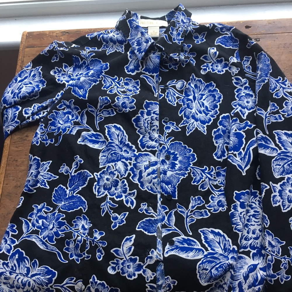 Cheery batik like all cotton blouse
